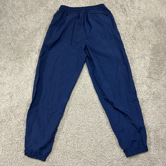 Vintage Nike Track Pants Mens Large Nylon Baggy Navy Blue 32" Inseam Joggers - Picture 2 of 11